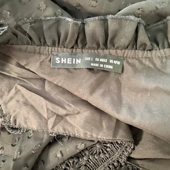 Shein Polka Dot Tassel Tie Neck Babydoll Dress - Picture 8 of 9